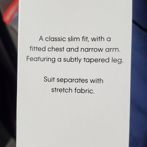 Calvin Klein Wool Suit Jacket Mens 36 Regular Slim Fit Blue Flaw Holes - Picture 6 of 15